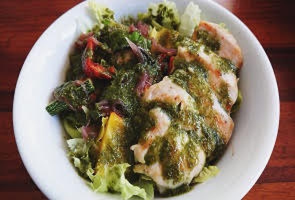 Pesto Vegetables with chicken or goat cheese
