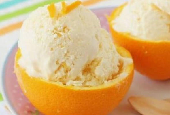 Orange ice cream gourmet